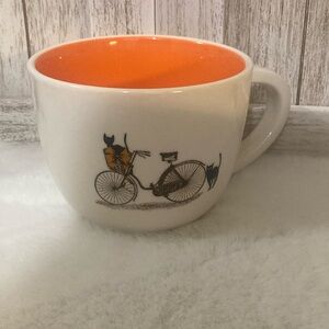 Rae Dunn Cat on Bike Mug